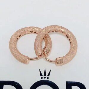 Pandora Matte Brilliance Hoop earrings Rose Gold-Plated